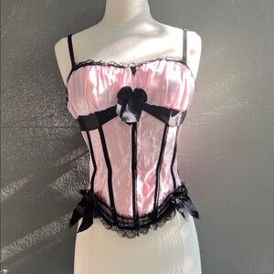 Elegant Pink and Black Corset